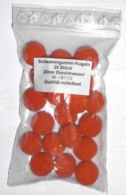 Schwammgummikugeln 22 mm AD VPE 20 Stück